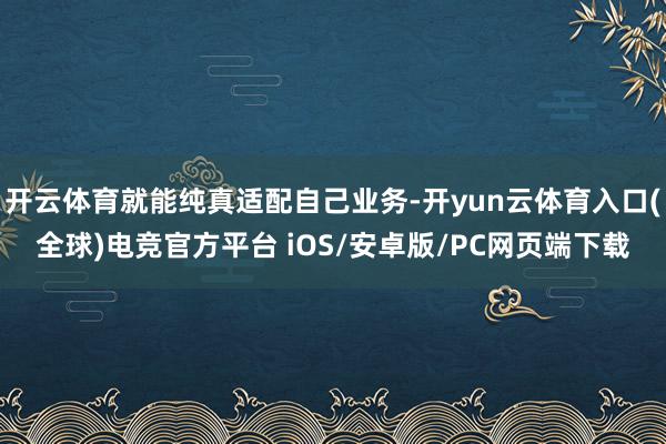 开云体育就能纯真适配自己业务-开yun云体育入口(全球)电竞官方平台 iOS/安卓版/PC网页端下载